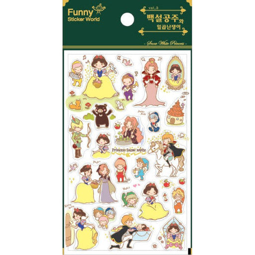 Funny Sticker World Princess Snow White Kawaii Sticker Sheet – Cute PVC Collectible Stickers