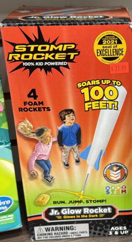 Stomp Rocket Jr – Glow-in-the-Dark Launch Set for Kids Ages 3+