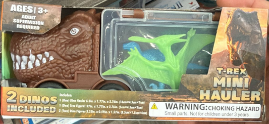 Mini Hauler Toy Truck Set – 4-Piece T-Rex Animal Hauler for Kids Ages 3+