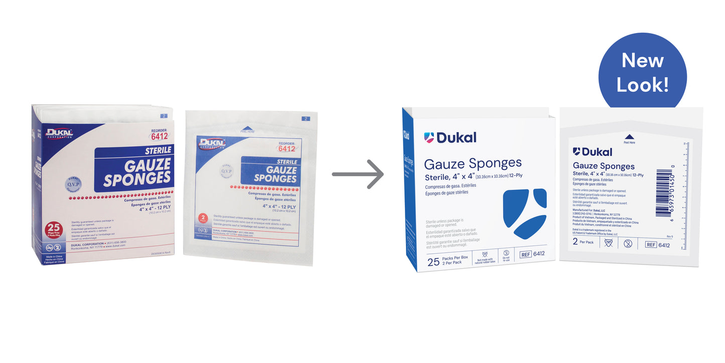 Dukal Sterile Gauze Sponge 4 x 4 Inch 12-Ply Cotton 2 per Pack