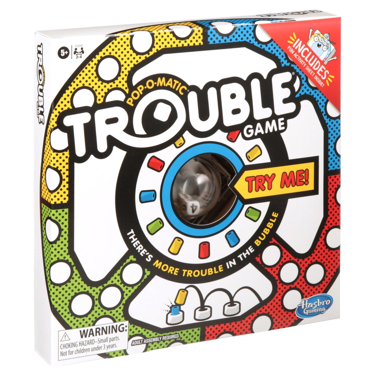 Trouble Board Game with Pop-O-Matic Bubble + Activity Sheet for Kids 5+