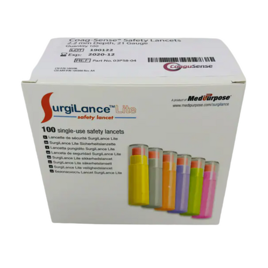 Safety Lancet CoaguSense 21 Gauge Retractable Push Button Activation Finger