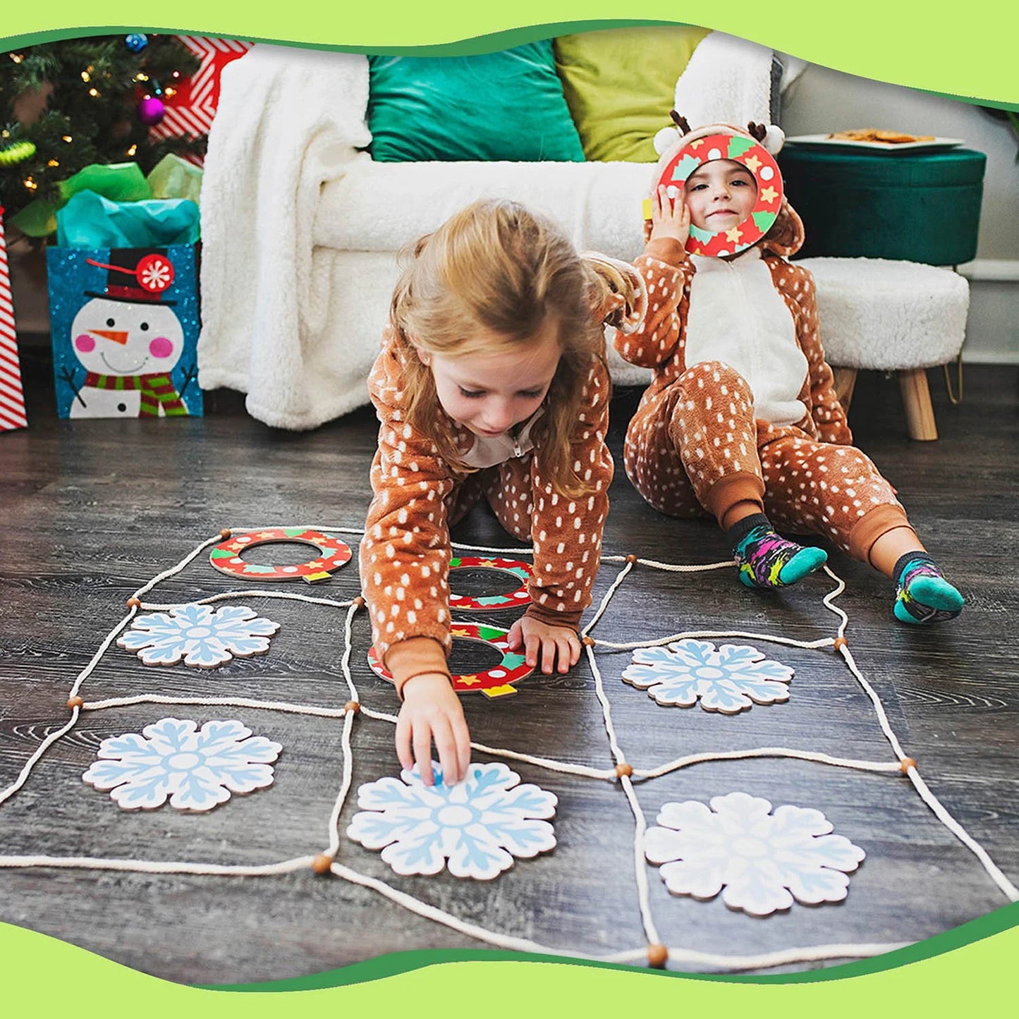 Yay Hooray Jumbo Christmas Tic Tac Toe Floor Game – Oversized Holiday Family Game