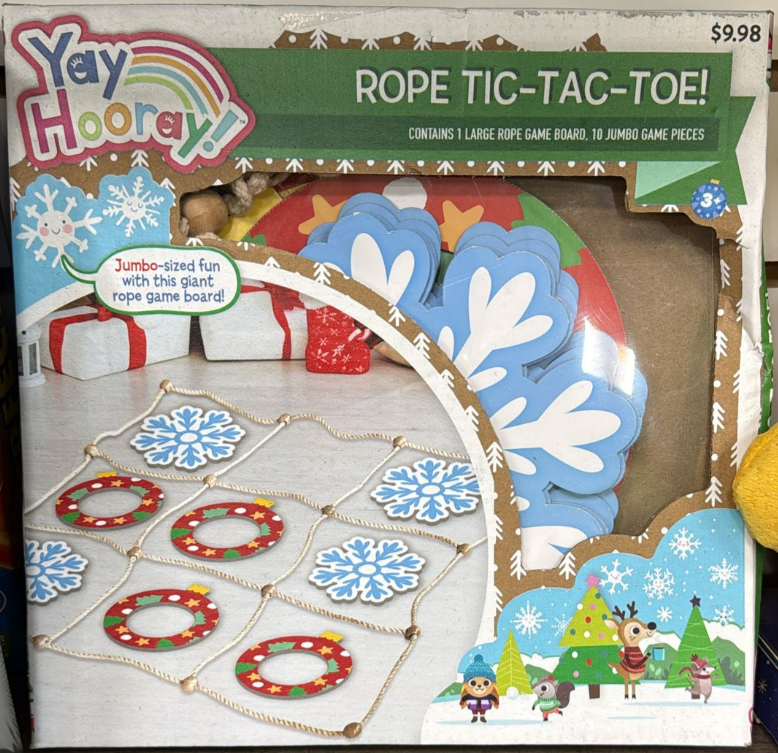 Yay Hooray Jumbo Christmas Tic Tac Toe Floor Game – Oversized Holiday Family Game