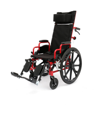 Ziggo Pro 14" Red Lightweight Reclining Wheelchair for Kids