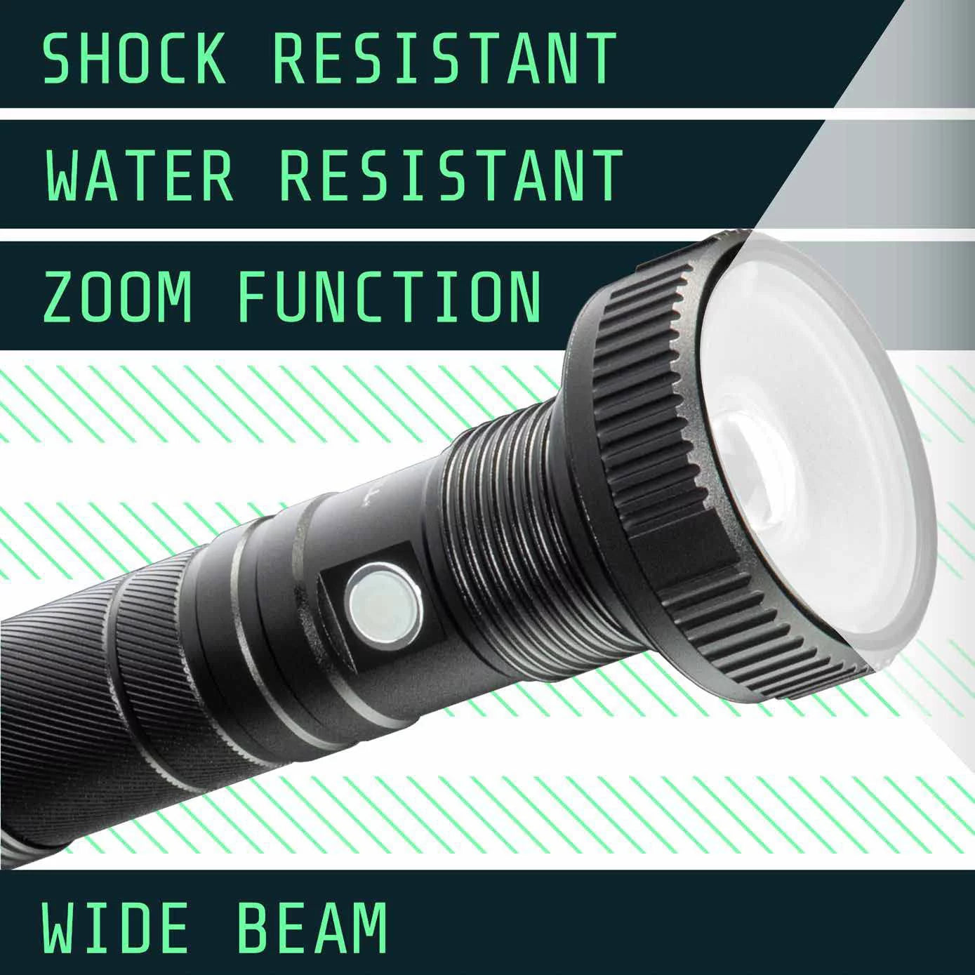 Taclight Max by Bell Howell Rechargeable LED Tactical Flashlight with 5 Modes