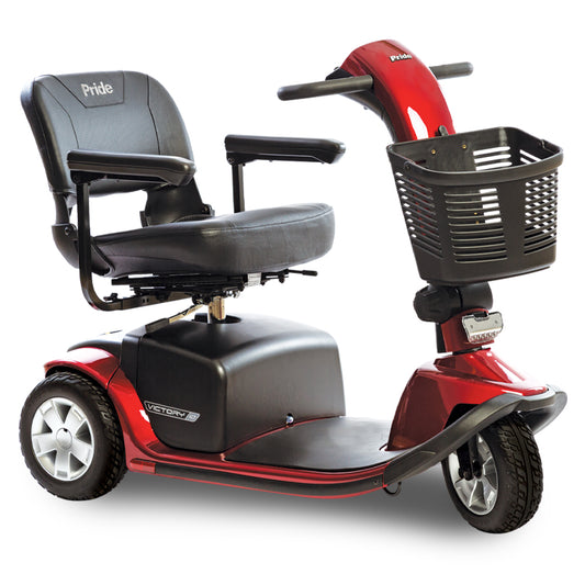 Victory 9 3-Wheel Scooter – Delta Tiller, Feather-Touch Disassembly, LED Headlight, Crush-Proof Basket, 300 lbs Capacity