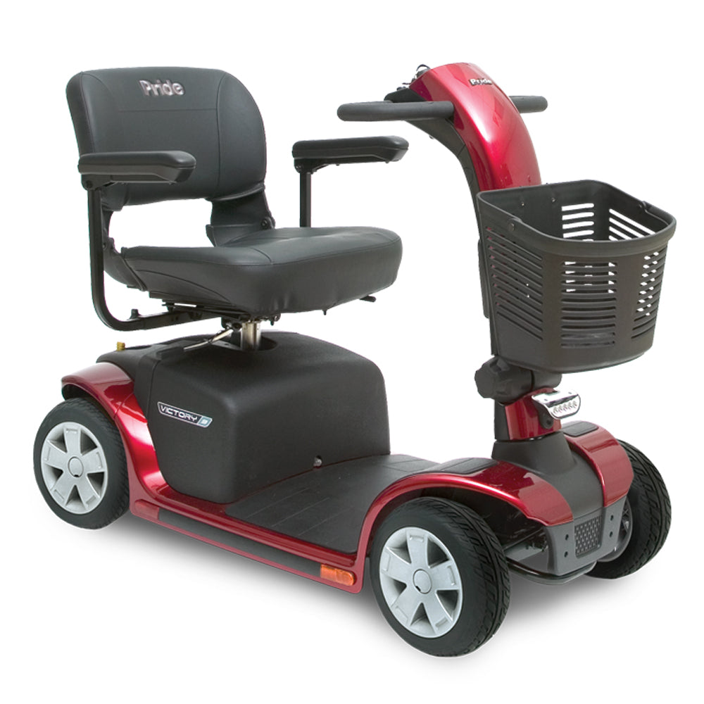 Victory 9 4-Wheel Scooter – Delta Tiller, Feather-Touch Disassembly, LED Headlight, Crush-Proof Basket, 300 lbs Capacity