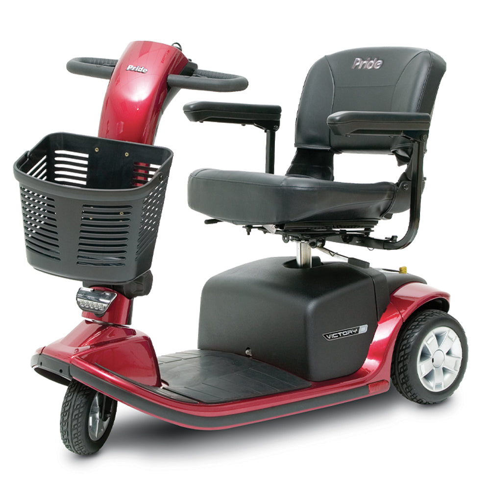 Victory 9 3-Wheel Scooter – Delta Tiller, Feather-Touch Disassembly, LED Headlight, Crush-Proof Basket, 300 lbs Capacity