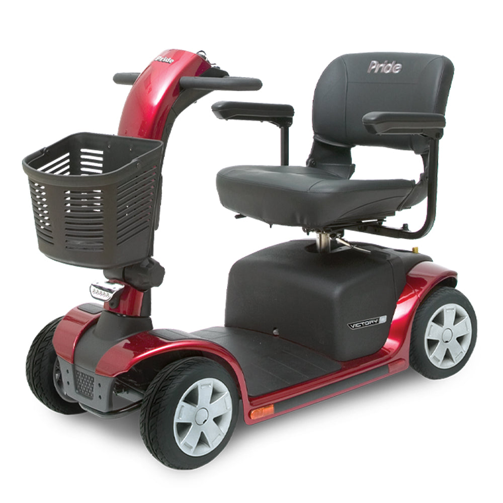 Victory 9 4-Wheel Scooter – Delta Tiller, Feather-Touch Disassembly, LED Headlight, Crush-Proof Basket, 300 lbs Capacity