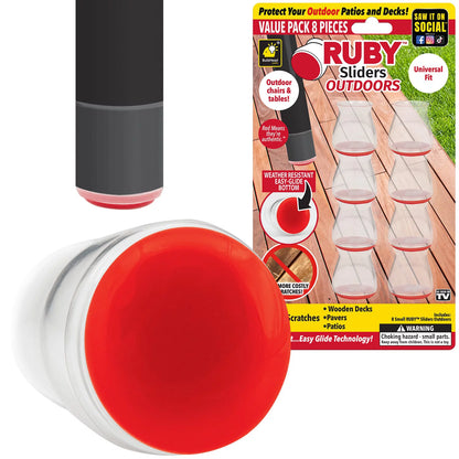 Ruby Sliders Outdoors by Bulbhead Premium Furniture Leg Covers for Deck and Patio Protection