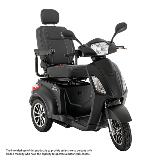 Baja Raptor 2 3-Wheel Outdoor Mobility Scooter – 400 lbs Capacity, 14 MPH Speed, Full Suspension, LED Lighting, Lockable Underseat Storage