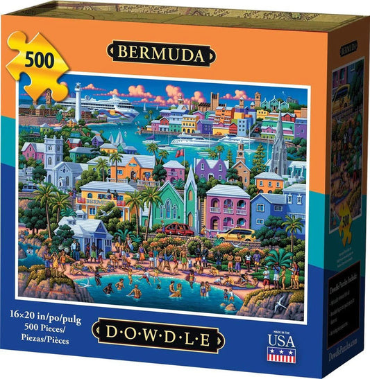 Dowdle Puzzles Bermuda 500 Piece Jigsaw Puzzle – Tropical Island Artwork by Eric Dowdle