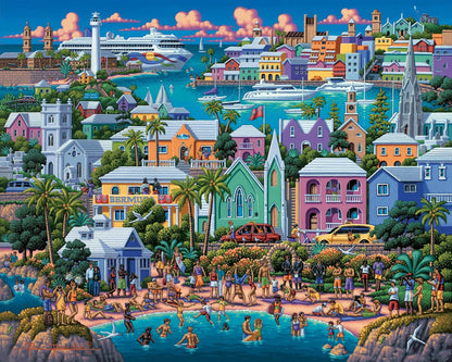Dowdle Puzzles Bermuda 500 Piece Jigsaw Puzzle – Tropical Island Artwork by Eric Dowdle