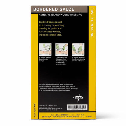 Medline Island Dressing 3 x 6 Inch Sterile Rectangle – Water-Resistant Nonwoven Backing