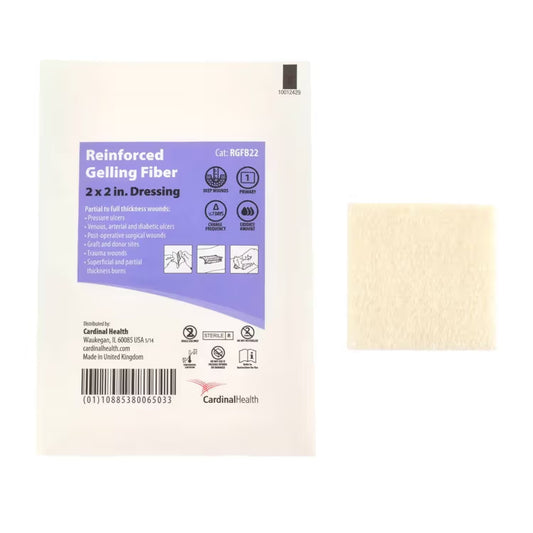 Cardinal Health Reinforced Gelling Fiber Dressing 2 x 2 Inch Sterile Alginate Dressing