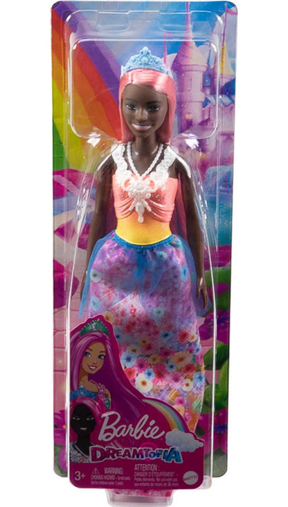 Barbie Dreamtopia Princess Doll – Curvy Body, Pink Hair, Floral Skirt & Tiara