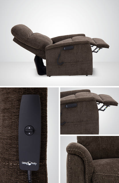 Sitting Pretty Genesis Lift Chair – Modern Split Back Design, Chaise Pad for Full Leg Support, Stylish Fabrics and Colors