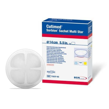 Cutimed Sorbion Sachet Multi Star Dressing 5.5 Inch Super Absorbent Wound Dressing