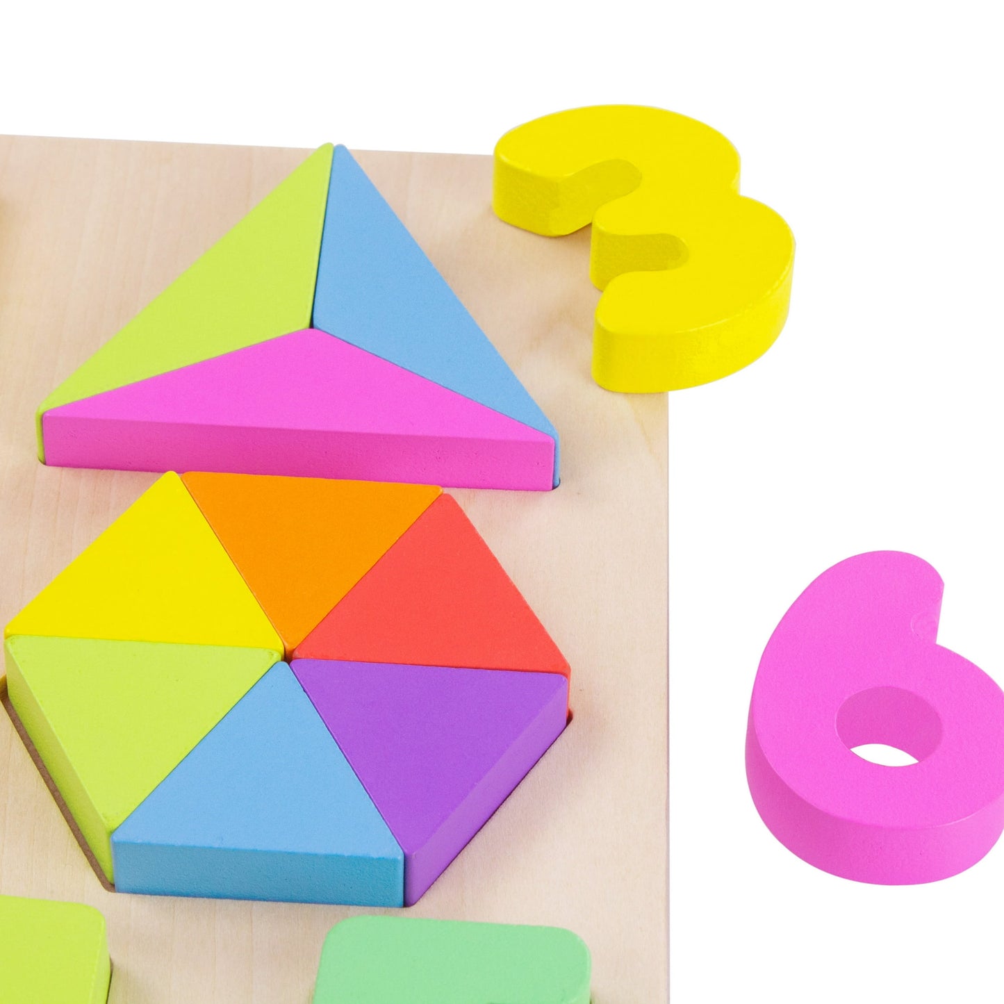 Spark Create Imagine Wooden Shape & Number Puzzle – Educational Toddler Toy for Ages 18 Months+