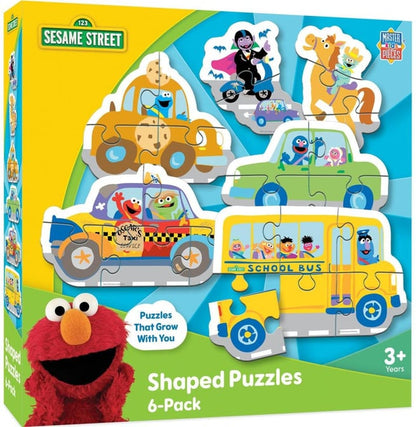 Masterpieces Sesame Street Mini Shaped Jigsaw Puzzles – 6-Pack Eco-Friendly Toddler Puzzle Set