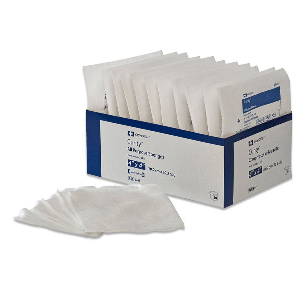 Curity All-Purpose Nonwoven Gauze Sponges 4 x 3 Inch Sterile 4-Ply