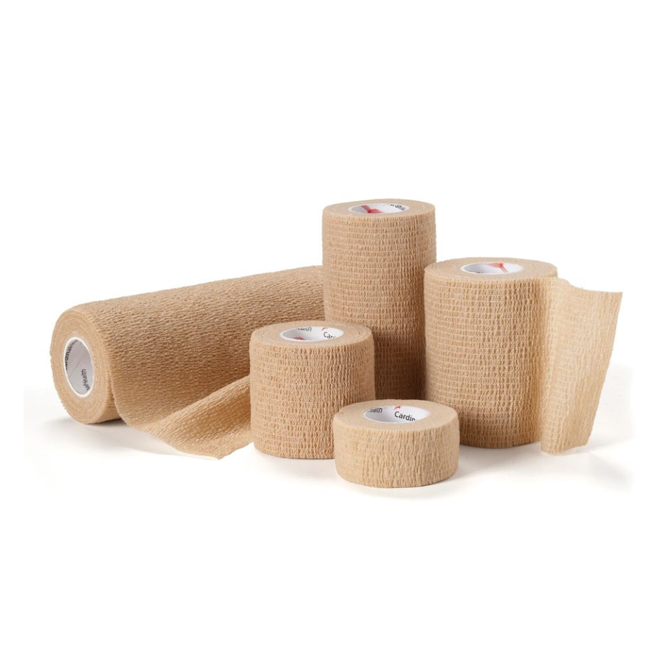 Cardinal Health Self-Adherent Cohesive Bandage 1 Inch x 5 Yard Tan Non-Sterile Wrap