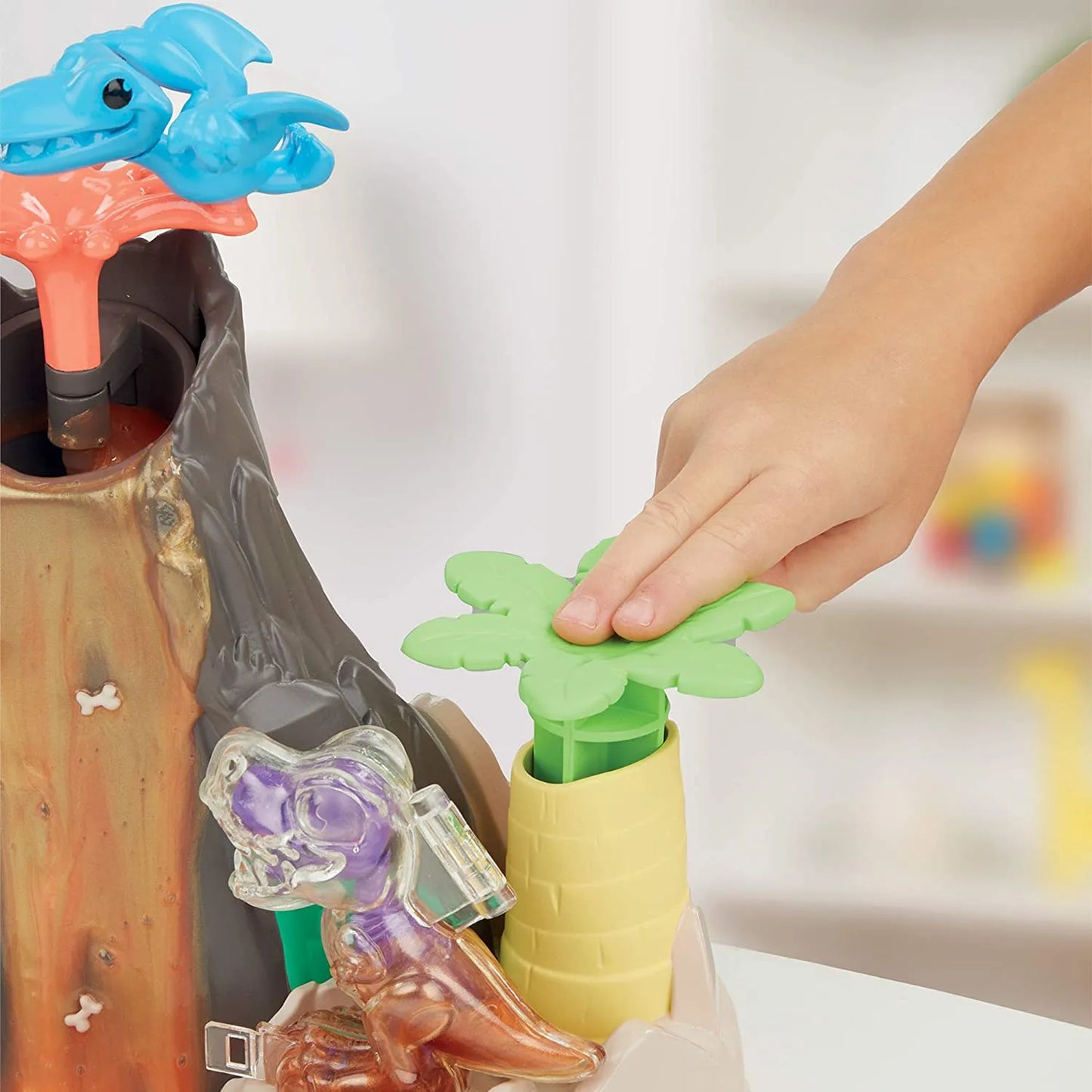 Play-Doh Slime Dino Crew Lava Bones Island Volcano Playset – HydroGlitz Eggs and Dinosaur Toys for Kids