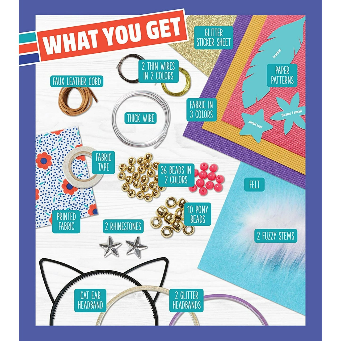 Klutz Kids Make & Style Headbands Craft Kit – 67-Piece DIY Hair Accessories for Kids