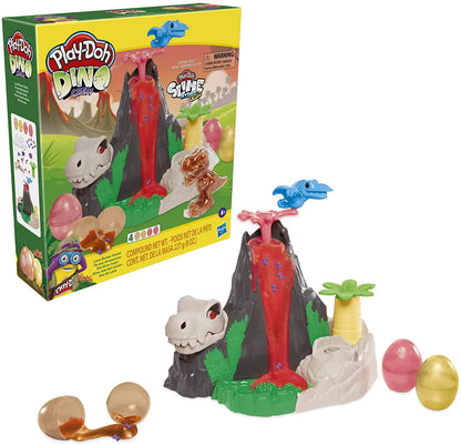 Play-Doh Slime Dino Crew Lava Bones Island Volcano Playset – HydroGlitz Eggs and Dinosaur Toys for Kids