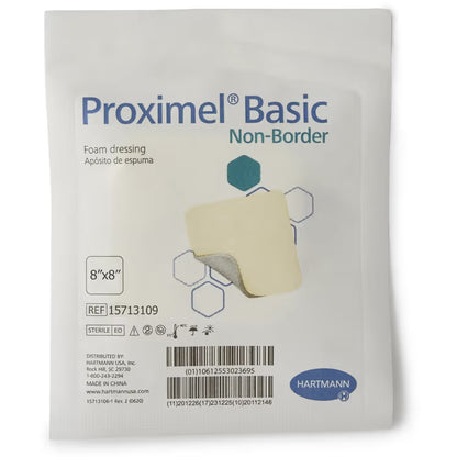 Proximel Basic Non-Border Foam Dressing 8 x 8 Inch Sterile Non-Adhesive Wound Dressing