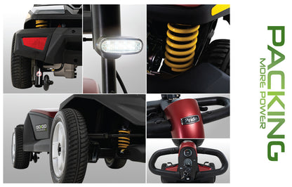 Go Go Endurance Li 4-Wheel Scooter – Airline-Safe Lithium-Ion Battery, Feather-Touch Disassembly, Comfort-Trac Suspension with 8AH Battery