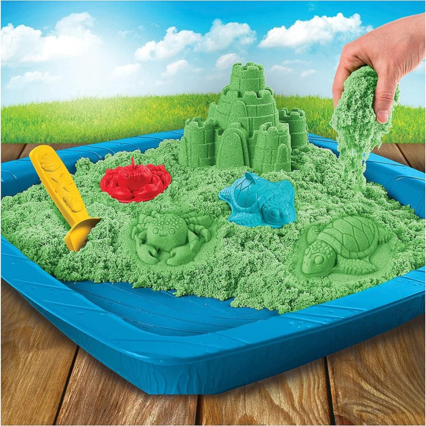Kinetic Sand Spin Master Green – Non-Drying, Fun Sensory Play for Kids