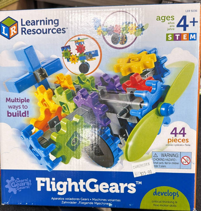 Learning Resources Flight Gears 44-Piece STEM Building Set – Creative Gear Play for Kids Ages 4+