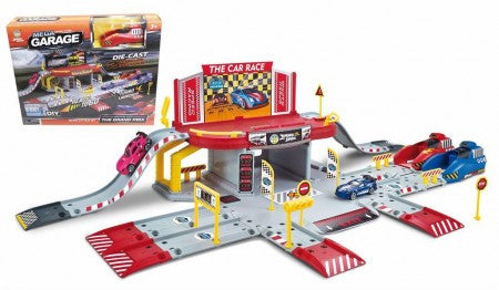 Mega Garage Racetrack Toy – 18-Piece Set for Kids Ages 3+