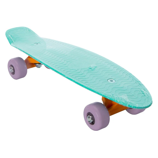 Mini Skateboard 17-Inch Rebel – Teal Board with Purple Wheels