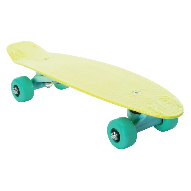 Mini Skateboard 17-Inch Rebel – Yellow Board with Teal Wheels