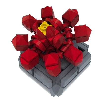 Block Tech Succulents Building Set – Echeveria Noble Red Plant Model, 78 Pieces, Ages 6+