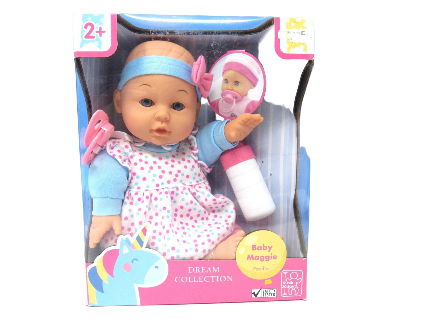 Dream Collection Baby Maggie Doll – 12-Inch Baby Doll with Polka Dot Outfit & Accessories