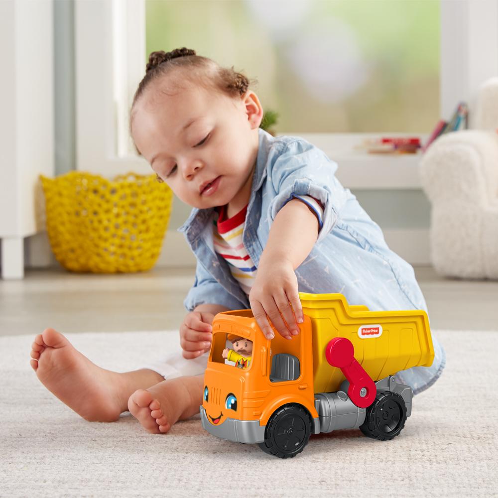 Fisher Price Little People Work Together Dump Truck with Driver Figure – Musical Toddler Construction Toy