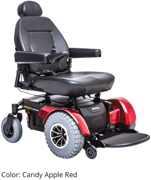 Jazzy 1450 Heavy-Duty Power Chair – Front-Wheel Drive, Knobby Drive Tires, 4.5 MPH Speed for Rugged Terrain