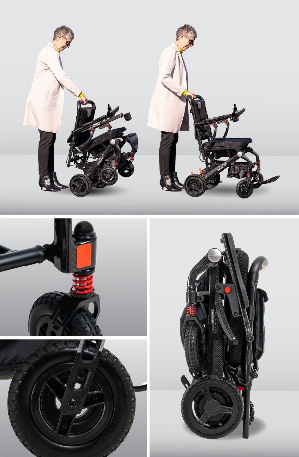 Jazzy Carbon Power Wheelchair – Ultralight Carbon Fiber Frame, Lithium-Ion Battery, Premium Portability