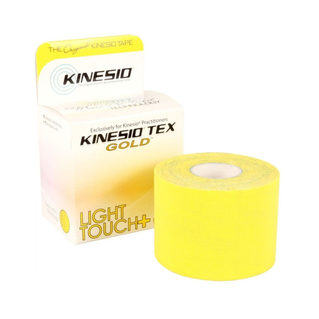 Kinesio Tex Gold Light Touch+ Kinesiology Tape Yellow 2 Inch x 5.46 Yard Skin-Friendly Cotton Tape