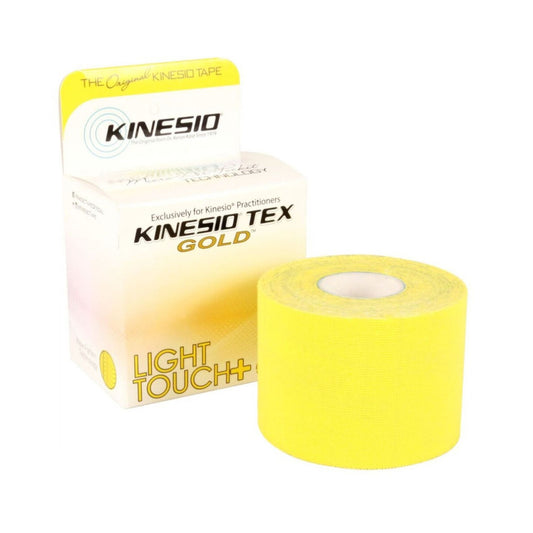 Kinesio Tex Gold Light Touch+ Kinesiology Tape Yellow 2 Inch x 5.46 Yard Skin-Friendly Cotton Tape