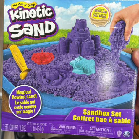 Kinetic Sand Sandbox Playset – 1lb Purple Sand with Molds for Ages 3+