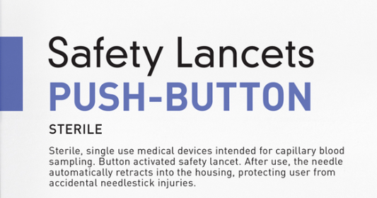 Safety Lancet Unistik 28 Gauge Retractable Push Button Activation Finger