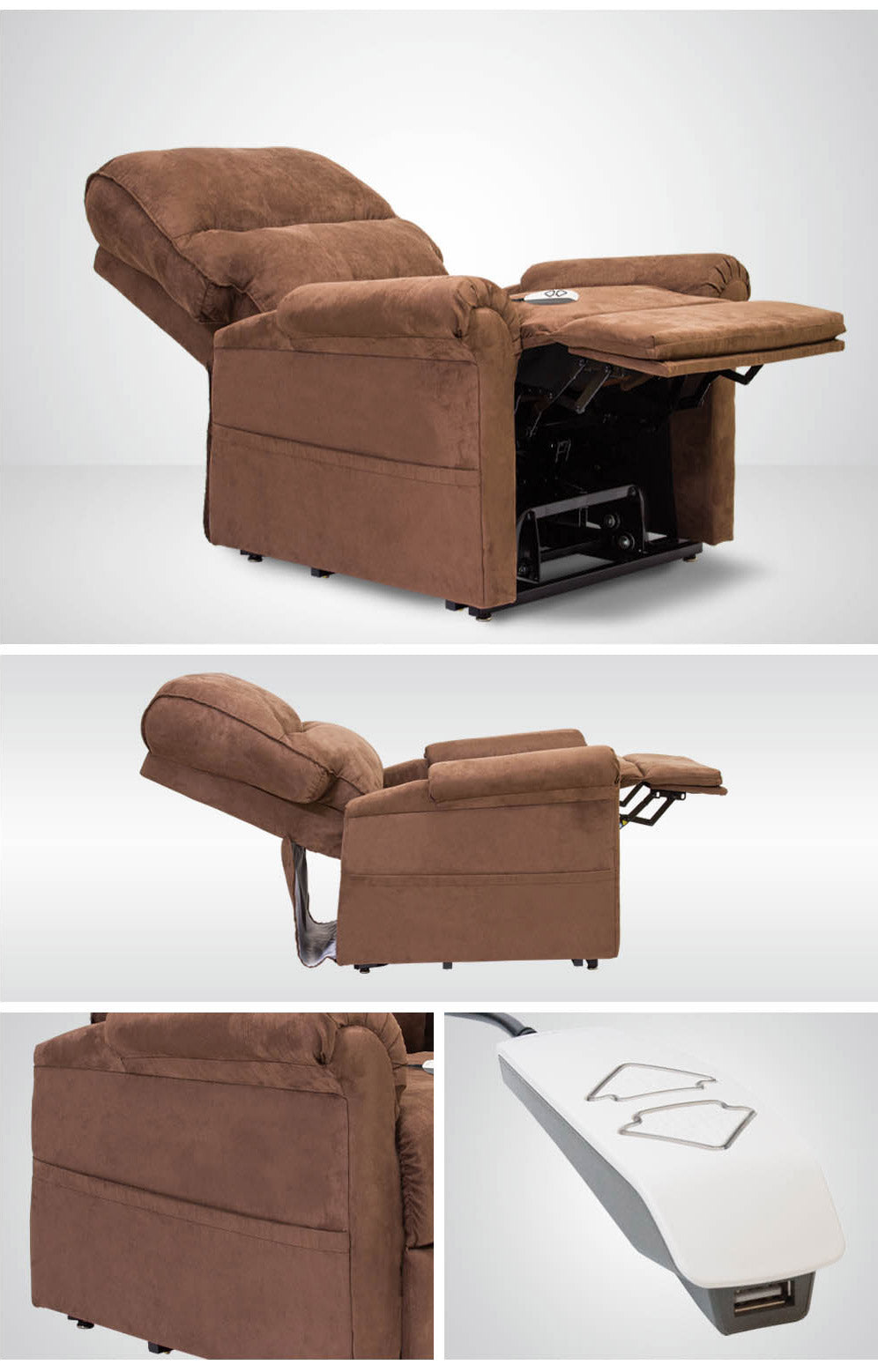 Essential LC-105 Power Lift Recliner – Comfort, Dual Pockets, and Easy Hand Control