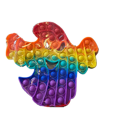 Halloween Ghost Pop It Fidget Toy Silicone Sensory Bubble Toy – Multicolor Stress Relief Toy for Kids and Adults
