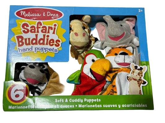 Melissa & Doug Safari Buddies Hand Puppets – 6-Piece Puppet Set