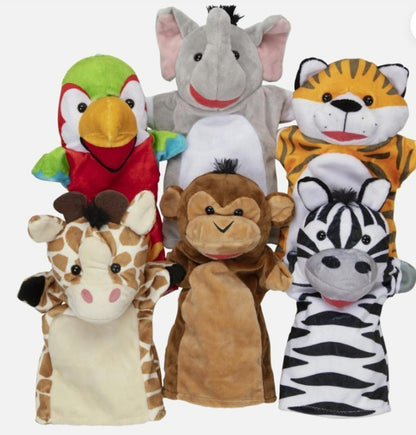Melissa & Doug Safari Buddies Hand Puppets – 6-Piece Puppet Set
